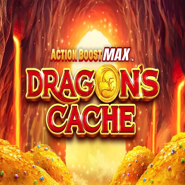 Action Boost Max Dragon&#039;s Cache logo by SpinPlay Games at Trino Casino
